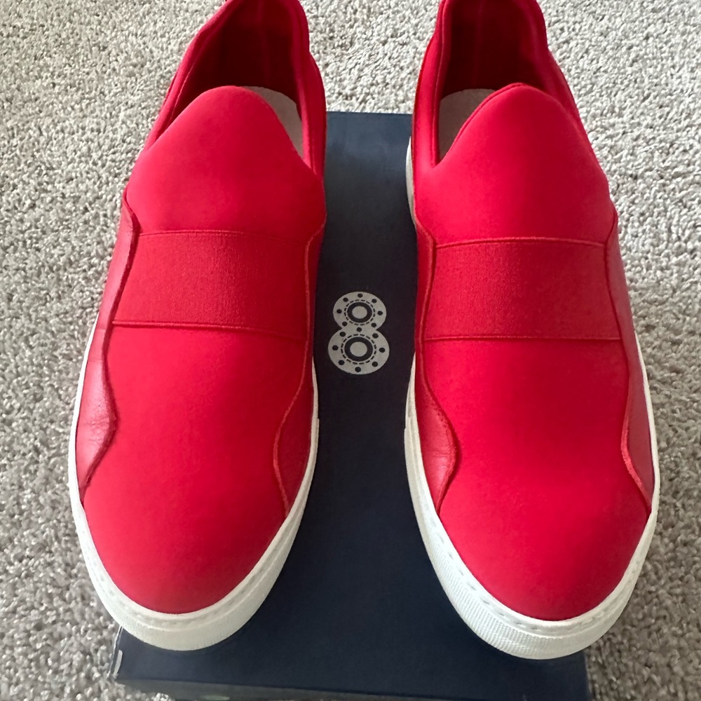 8 brand Red Slip-On Men's Shoes